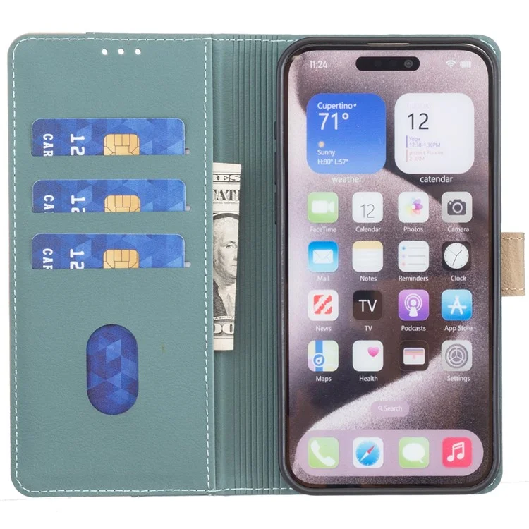 BINFEN COLOR BF33 Pour Samsung Galaxy S23 Étui en cuir pour téléphone RFID Blocking Card Slots - Vert