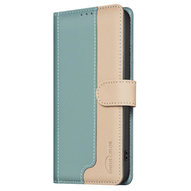 BINFEN COLOR BF33 Pour Samsung Galaxy S23+ Coque Folio Flip Cuir RFID Blocking - Vert
