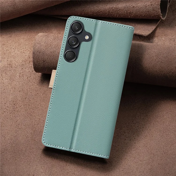 BINFEN COLOR BF33 For Samsung Galaxy A15 4G / 5G Case Leather Phone Cover Dual Color Splicing - Green