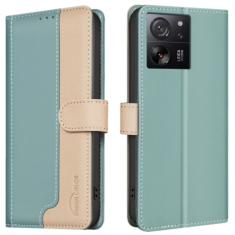 BINFEN COLOR BF33 For Xiaomi 13T / 13T Pro / Redmi K60 Ultra Leather Case Phone Wallet Cover - Green