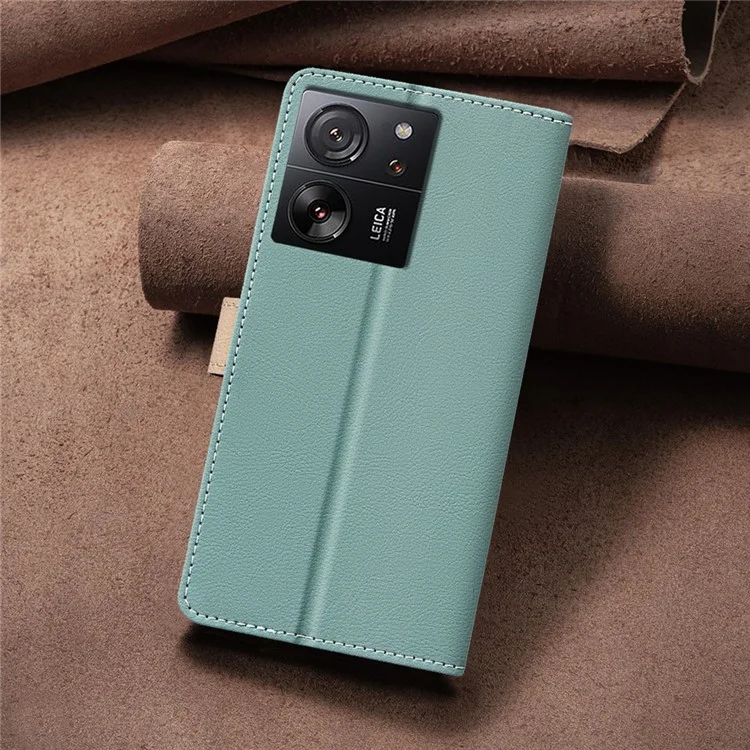 BINFEN COLOR BF33 For Xiaomi 13T / 13T Pro / Redmi K60 Ultra Leather Case Phone Wallet Cover - Green