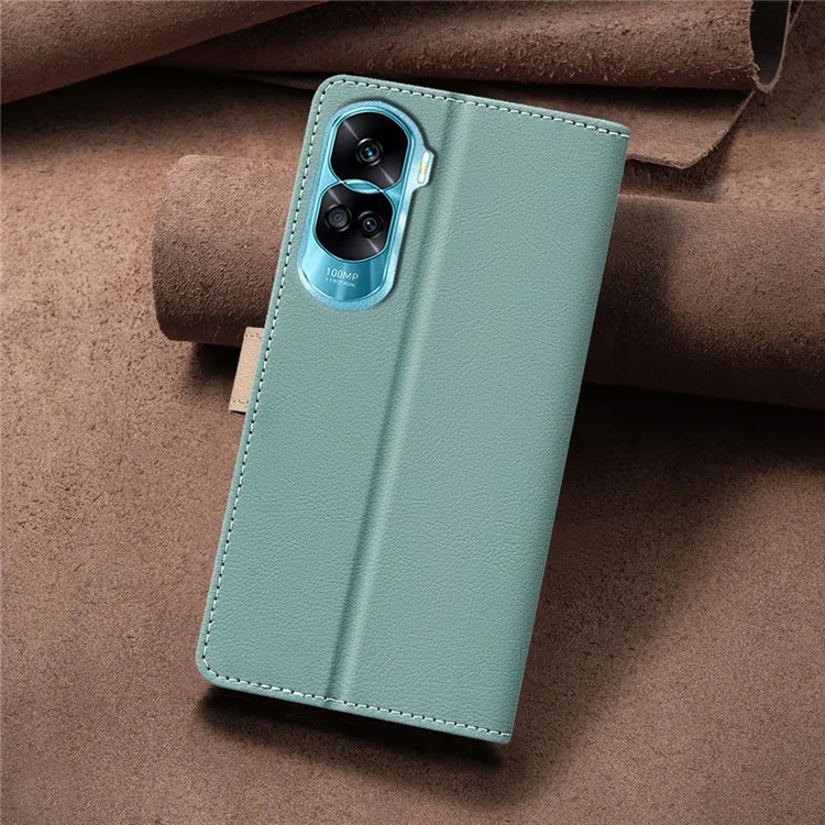 BINFEN COLOR BF33 для Honor X50i 5G / 90 Lite 5G Чехол-бумажник Кожаный чехол RFID-блокировка - Зеленый