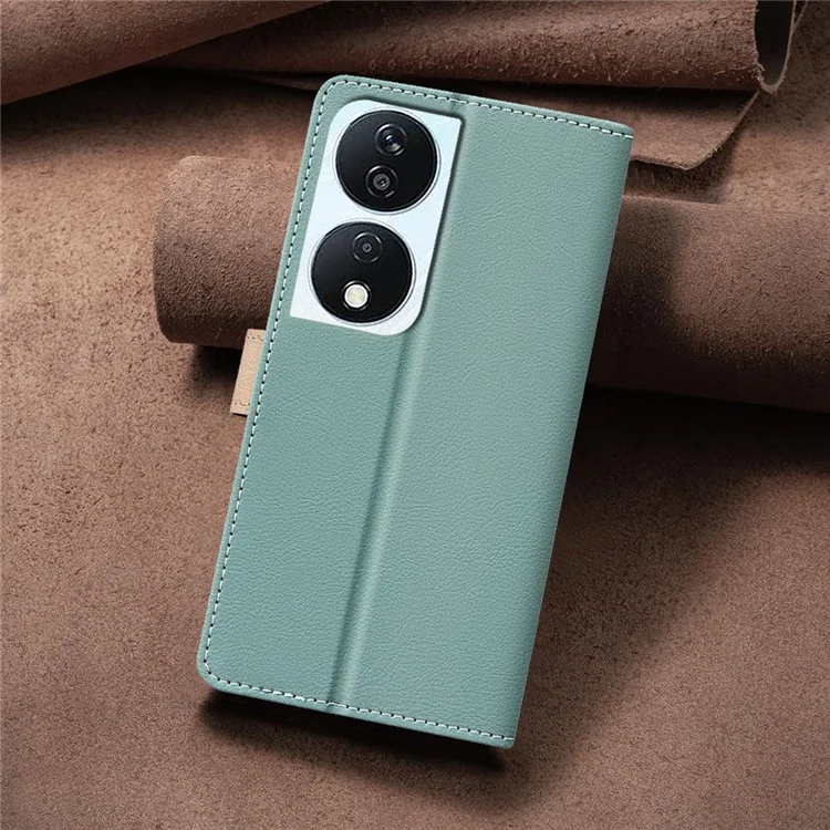 BINFEN COLOR BF33 For Honor 90 Smart / X7b 4G Case Splicing Color Leather Phone Cover - Grün