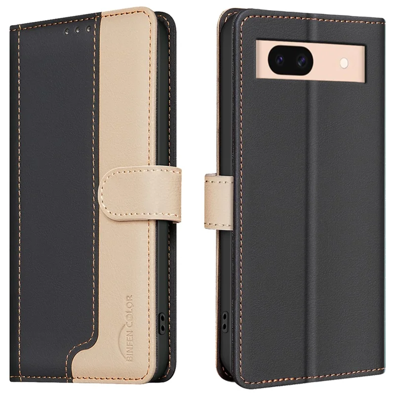 BINFEN COLOR BF33 For Google Pixel 8a Case RFID Blocking PU Leather Flip Phone Cover - Black