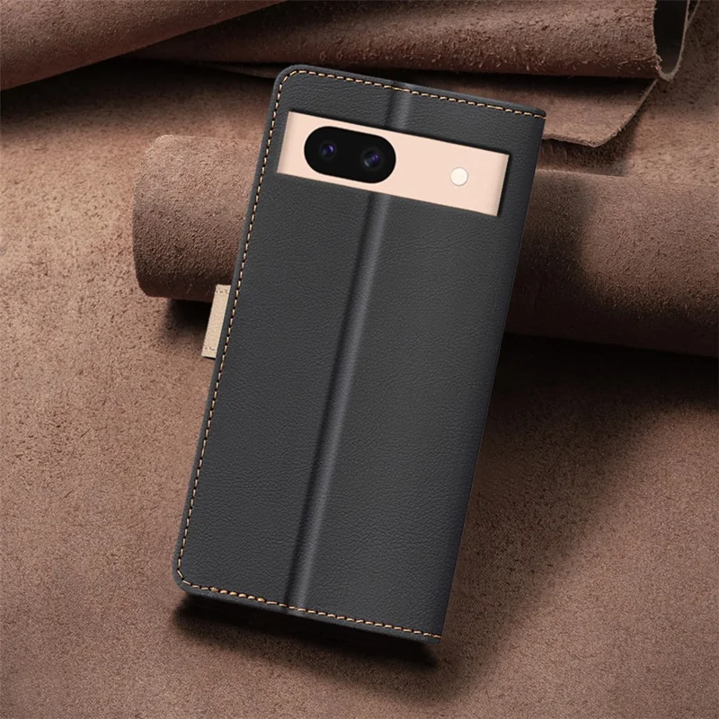 BINFEN COLOR BF33 For Google Pixel 8a Case RFID Blocking PU Leather Flip Phone Cover - Black
