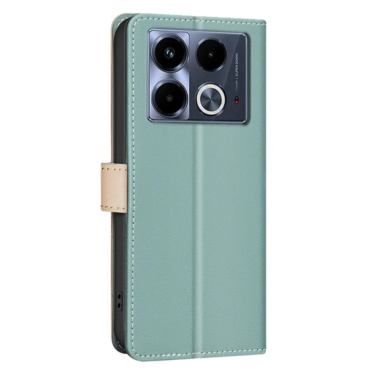 BINFEN COLOR BF33 pour Infinix Note 40 Étui RFID Blocking Leather Phone Cover Wallet - Vert