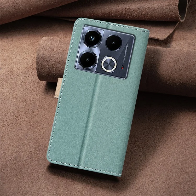 BINFEN COLOR BF33 pour Infinix Note 40 Étui RFID Blocking Leather Phone Cover Wallet - Vert