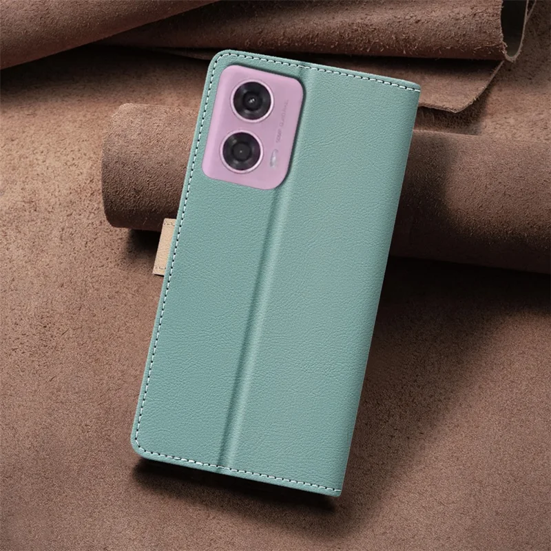 BINFEN COLOR BF33 Para Motorola Moto G04 4G / G24 4G Capa Bloqueio RFID Capa de Couro - Verde