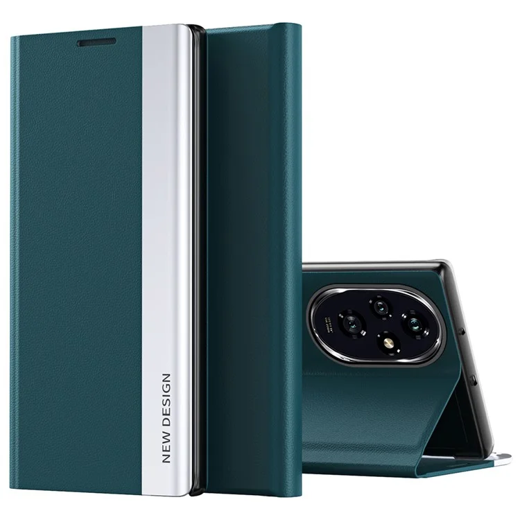 For Honor 200 Pro 5G Case Folding Stand PU Leather Protective Phone Cover - Green