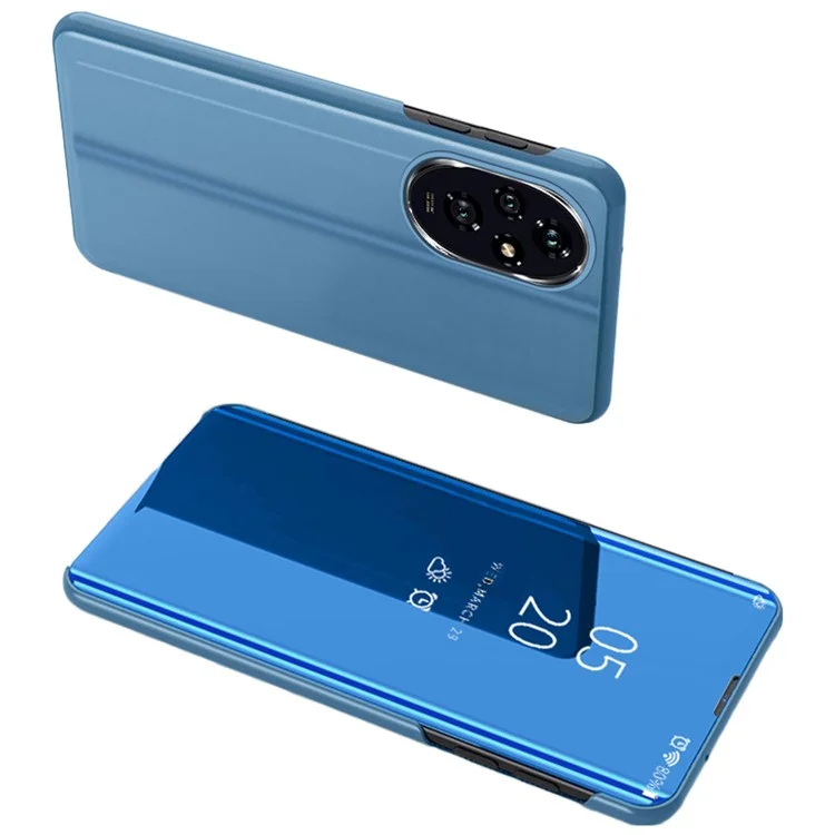 For Honor 200 Pro 5G Case View Window PU Leather Stand Phone Cover - Blue