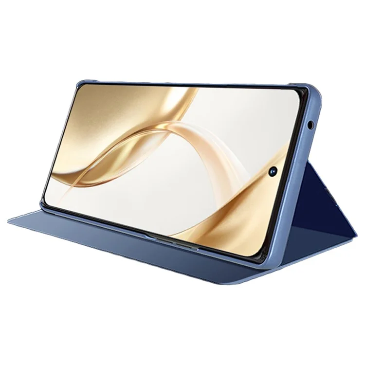 For Honor 200 Pro 5G Case View Window PU Leather Stand Phone Cover - Blue