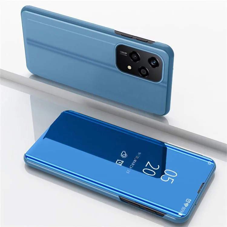For Honor 200 Lite Case View Window Stand Leather Flip Phone Cover - Blue