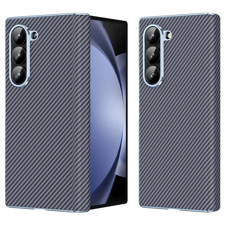 Per Samsung Galaxy Z Fold5 5G Case Texture in Fibra di Carbonio Pelle+PC Cover per Telefono - Grigio