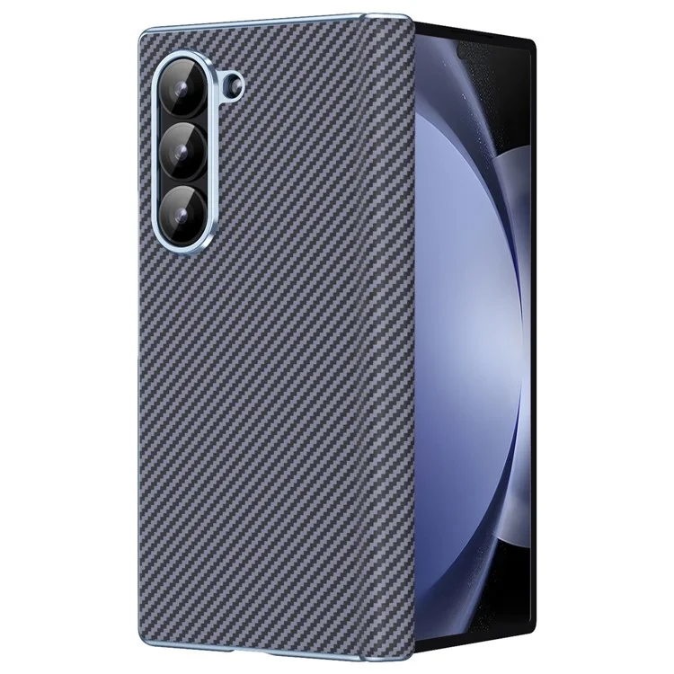Per Samsung Galaxy Z Fold5 5G Case Texture in Fibra di Carbonio Pelle+PC Cover per Telefono - Grigio