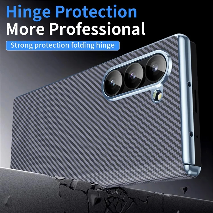 Per Samsung Galaxy Z Fold5 5G Case Texture in Fibra di Carbonio Pelle+PC Cover per Telefono - Grigio
