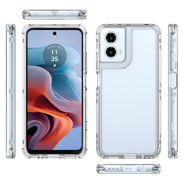 Per Motorola Moto G45 5G / G34 5G Case 3-in-1 Acrilico+TPU Custodia Protettiva per Telefono