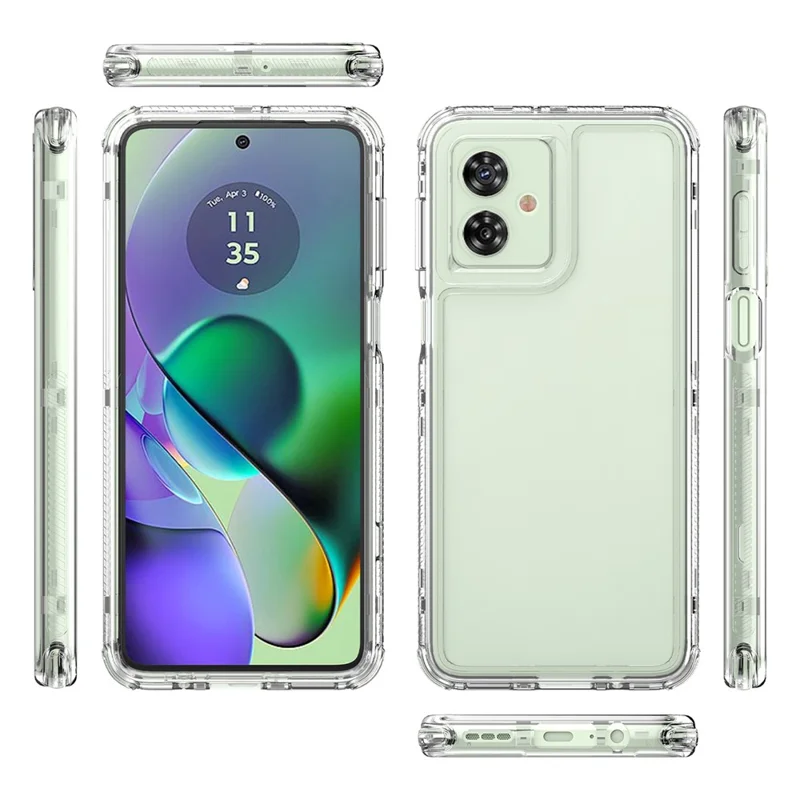 For Motorola Moto G54 5G Case Acrylic+TPU 3-in-1 Clear Phone Cover
