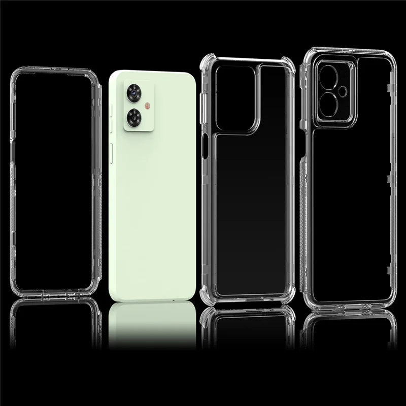For Motorola Moto G54 5G Case Acrylic+TPU 3-in-1 Clear Phone Cover