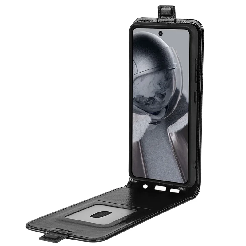 For HMD Pulse / Pulse+ / Pulse Pro Case Vertical Flip Leather Phone Cover with Card Slots - Black