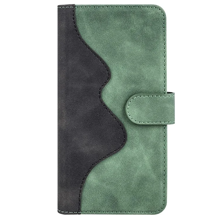 Para el Motorola Moto G85 5G / S50 Neo 5G Funda de Teléfono de Cuero Flip Folio Billetera Cubierta Empalme de Color - Verde