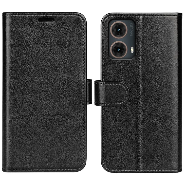 Para Motorola Moto G85 5G / S50 Neo 5G Funda de pie Textura Crazy Horse Billetera Funda de teléfono - Negro