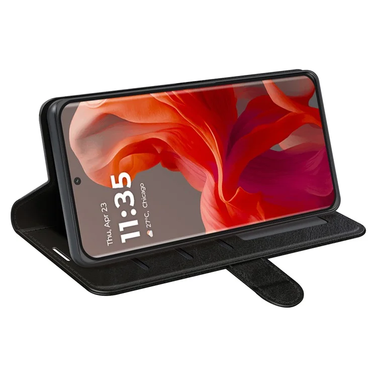 Para Motorola Moto G85 5G / S50 Neo 5G Funda de pie Textura Crazy Horse Billetera Funda de teléfono - Negro