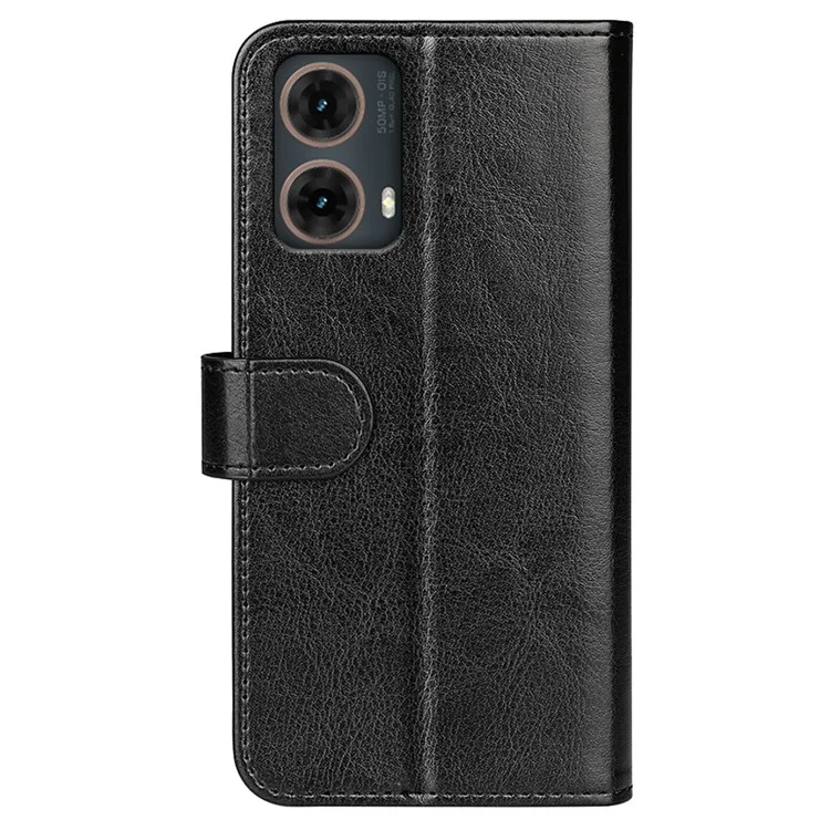 Para Motorola Moto G85 5G / S50 Neo 5G Funda de pie Textura Crazy Horse Billetera Funda de teléfono - Negro