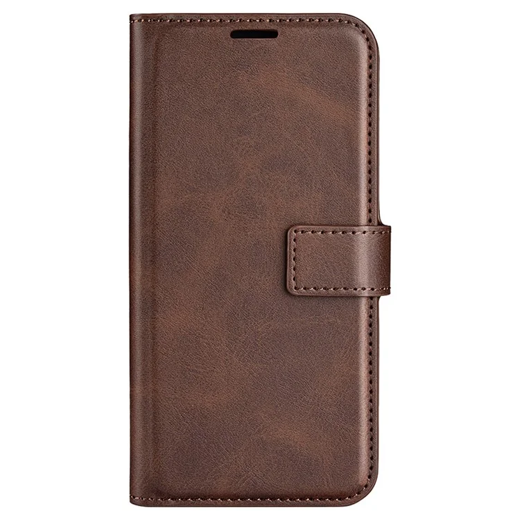 Para Realme C63 4G Stand Case Calf Texture Scratch-Proof Leather Phone Cover - Marrom