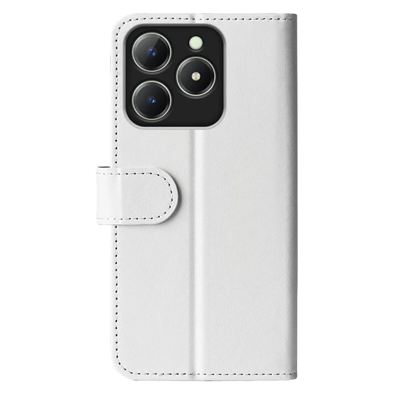For Realme Note 60x 4G / C63 4G / C61 4G Wallet Case Crazy Horse Texture Leather Stand Phone Cover - White