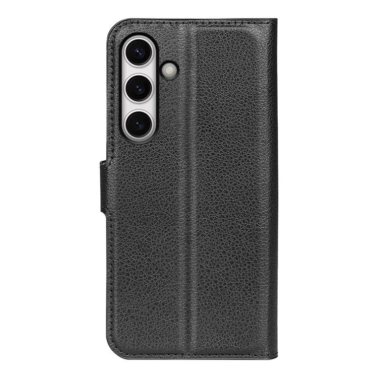 Für Samsung Galaxy S24 FE Wallet Phone Case Litchi Texture Anti-Drop Ledertasche Flip Cover - Schwarz
