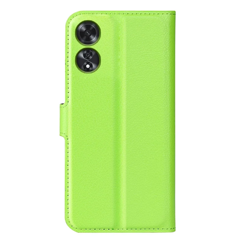 For Oppo A60 4G Case Anti-Drop Litchi Texture Leather Wallet Phone Cover - Green