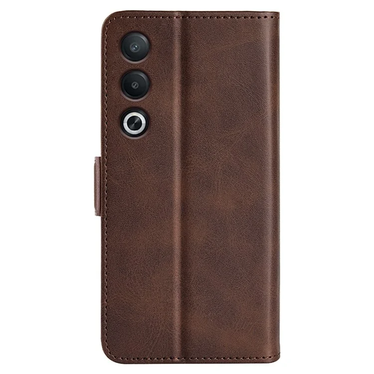 Для Oppo A3 Pro (Глобальный) 5G / A3 Pro (Индия) 5G / K12x 5G (Индия) / A80 5G Чехол с текстурой кожи теленка, стоящий бумажник для телефона - Коричневый