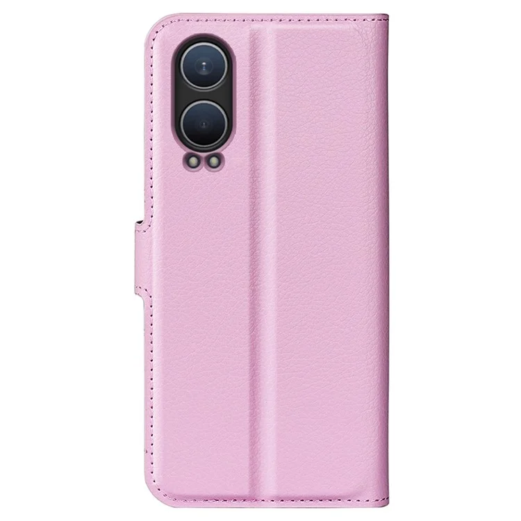 For OnePlus Nord CE4 Lite 5G / Oppo K12x 5G (China) Phone Case Litchi Texture Shockproof Leather Wallet Cover - Pink