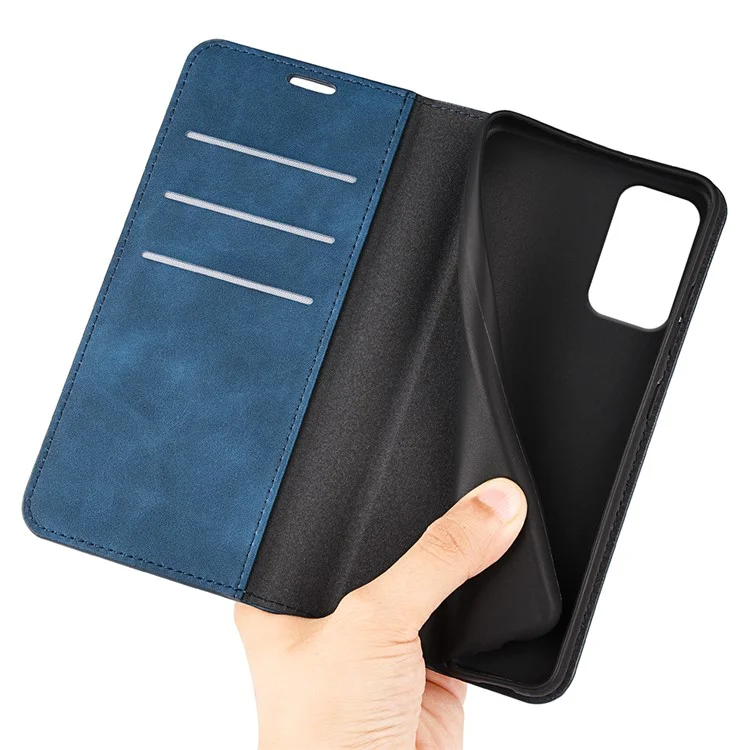For Motorola Moto G24 Power Protective Case Skin-Touch Leather Wallet Phone Cover - Blue