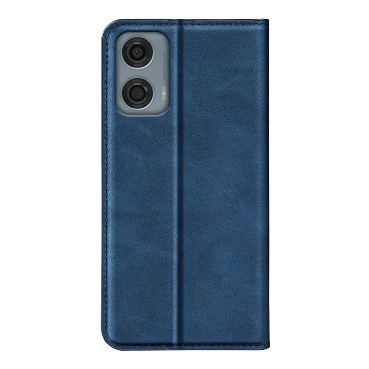 For Motorola Moto G24 Power Protective Case Skin-Touch Leather Wallet Phone Cover - Blue