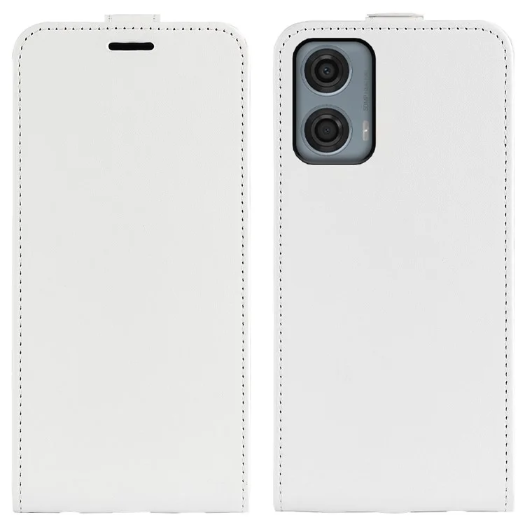 For Motorola Moto G24 Power Phone Case Vertical Flip Card Slots Leather Cover - White