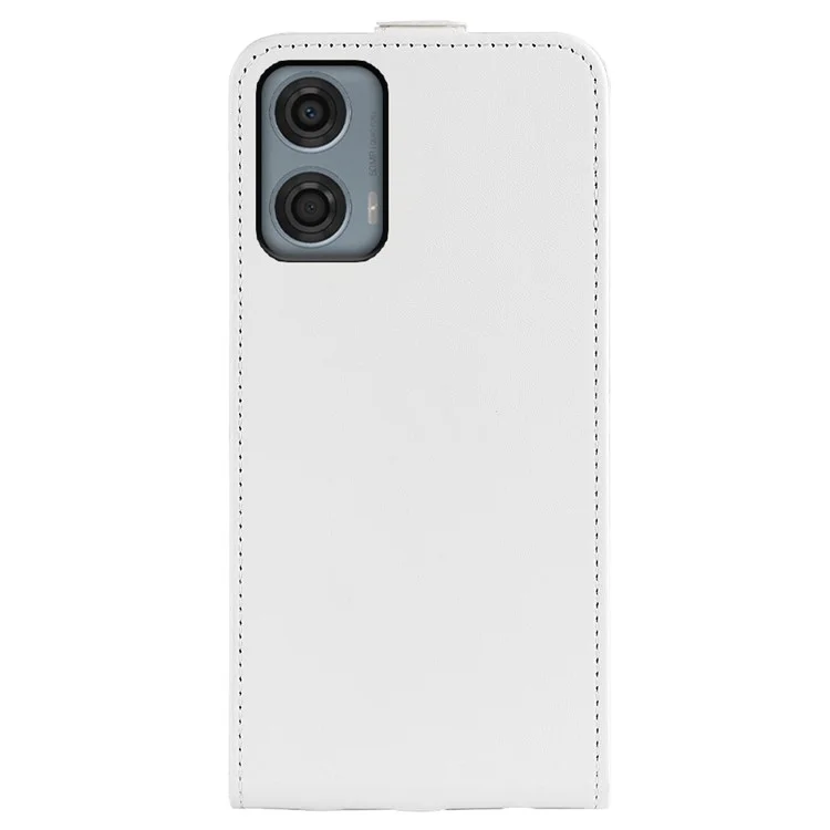For Motorola Moto G24 Power Phone Case Vertical Flip Card Slots Leather Cover - White