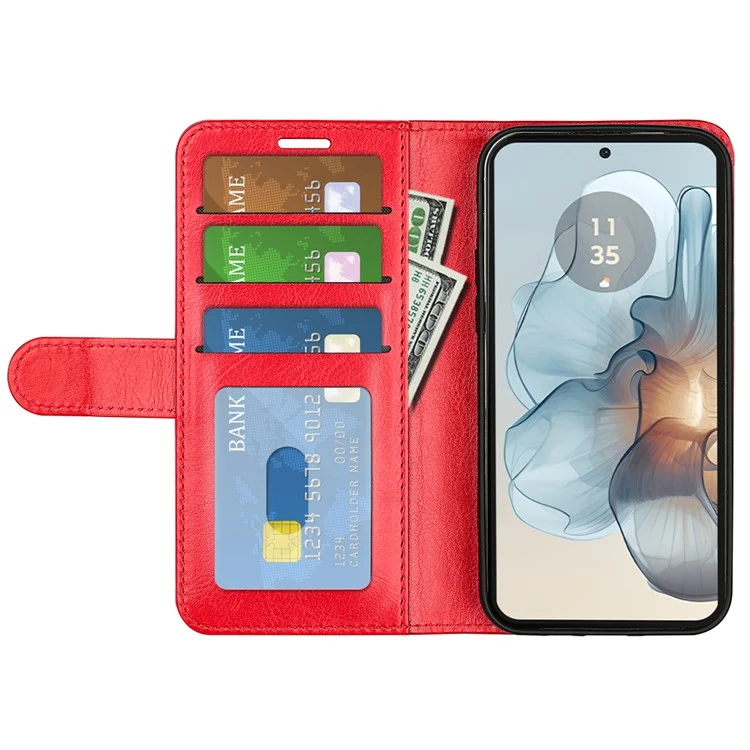 Für Motorola Moto G24 Power Wallet Phone Case Crazy Horse Texture Stand Lederhülle - Rot