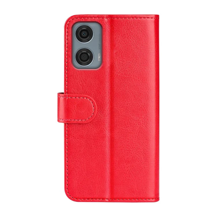 Für Motorola Moto G24 Power Wallet Phone Case Crazy Horse Texture Stand Lederhülle - Rot
