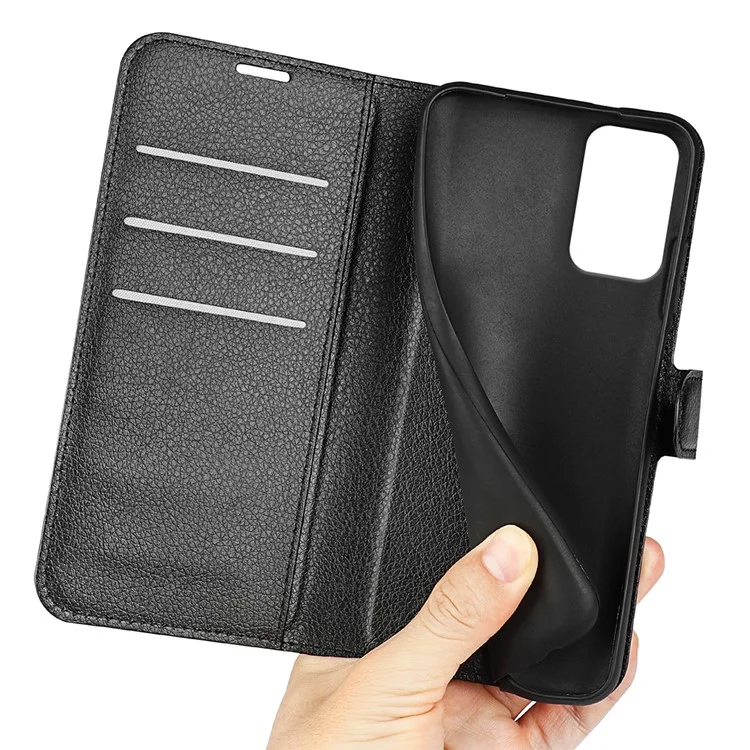 Para Motorola Moto G24 Power Case Litchi Texture Anti-Drop Leather Wallet Phone Cover - Preto