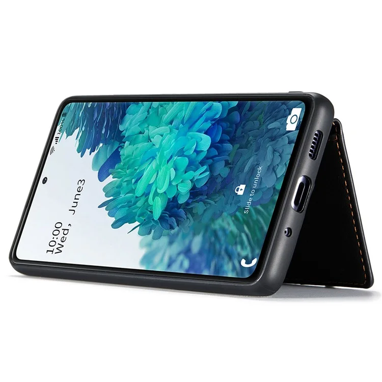 JEEHOOD J01 для Samsung Galaxy S20 FE 2022 / S20 FE / S20 FE 5G / S20 Lite Чехол с отсоединяемой задней крышкой из ретро-кожи - Черный