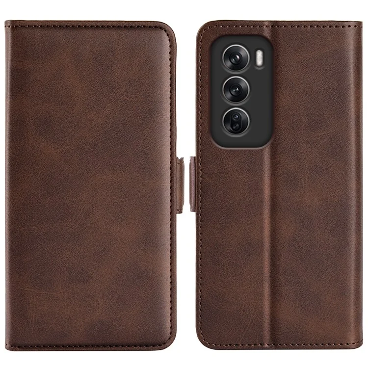 Per Oppo Reno12 Pro 5G (Global) Custodia in piedi Texture vitello Custodia portafoglio per telefono - Marrone