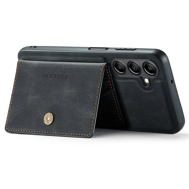 JEEHOOD J01 para Samsung Galaxy A14 4G / 5G Funda de Cuero + TPU con Soporte Plegable Cubierta de Teléfono 2 en 1 Desmontable - Negro