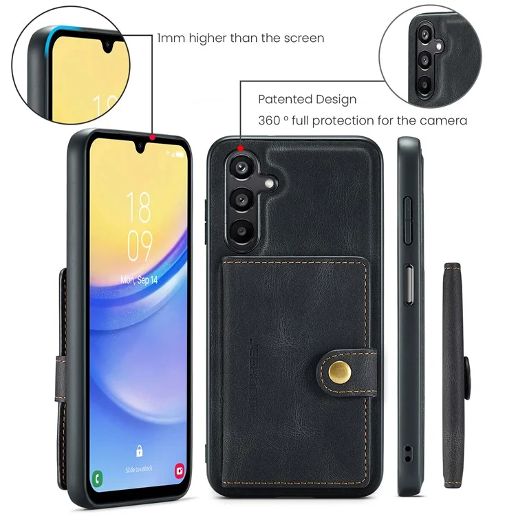 JEEHOOD J01 For Samsung Galaxy A54 5G Case with Card Holder Leather Back Cover Compatible with MagSafe - Black