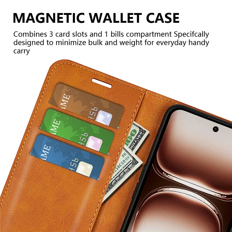 Pour Oppo Reno12 5G (Global) Stand Case Anti-Scratch Calf Texture Leather Phone Cover - Jaune