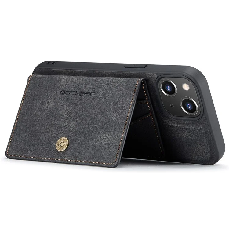 JEEHOOD J01 Чехол для iPhone 14 из кожи + TPU, магнитный 2-в-1 съемный - Черный