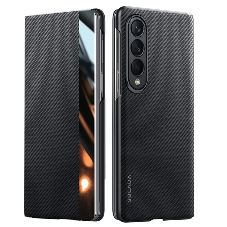 SULADA For Samsung Galaxy Z Fold4 5G Case Card Holder Leather Phone Cover - Black