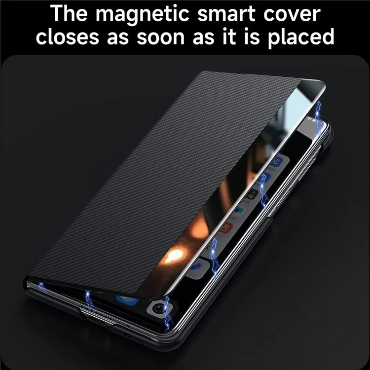 SULADA For Samsung Galaxy Z Fold4 5G Case Card Holder Leather Phone Cover - Black