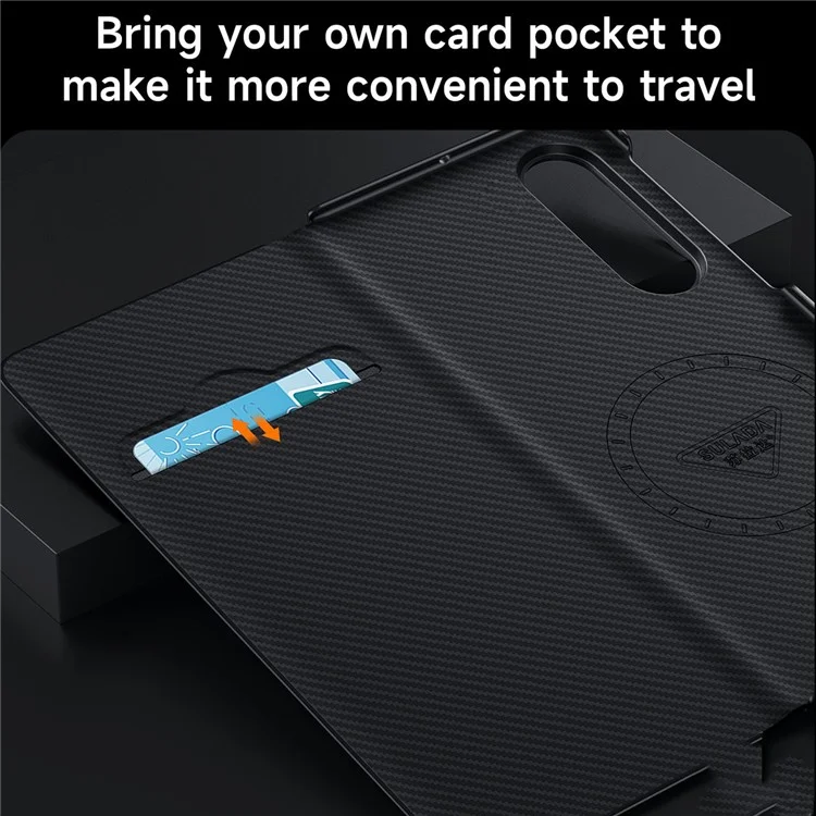 SULADA For Samsung Galaxy Z Fold4 5G Case Card Holder Leather Phone Cover - Black