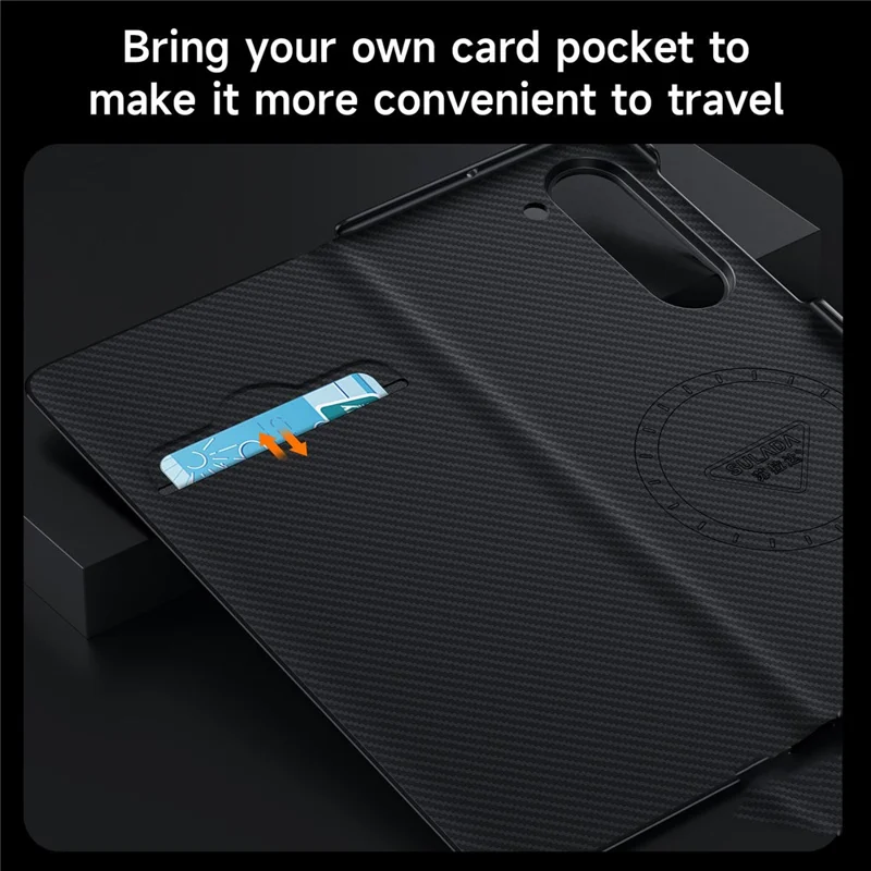 SULADA For Samsung Galaxy Z Fold6 5G Case Card Slot Leather Phone Cover Magnetic Wireless Charging - Blue